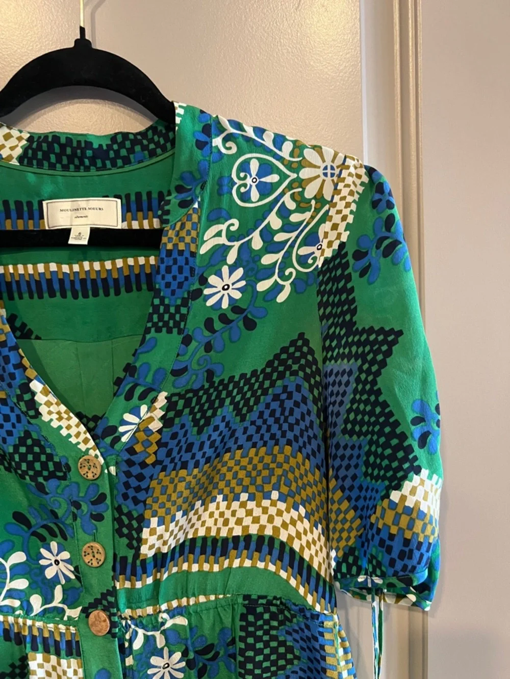 ANTHROPOLOGIE Moulinette Soeurs Silk Rainforest Morning Shirt Dress - Picture 5 of 9